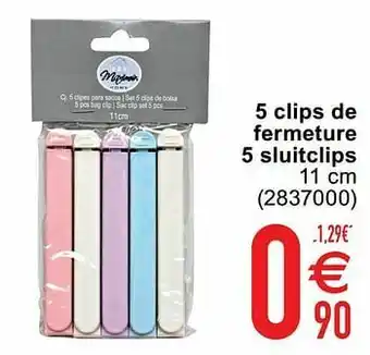 5 clips de fermeture 5 sluitclips