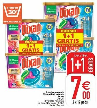 Cora Lessive en pods wasmiddel in pods dixan discs aanbieding