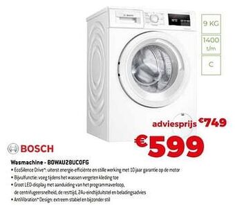 Exellent Bosch wasmachine - bowau28uc0fg aanbieding