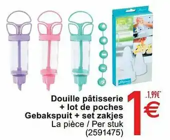 Cora Douille pâtisserie + lot de poches gebakspuit + set zakjes aanbieding