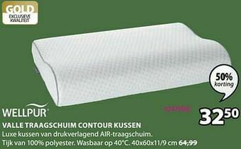Jysk Valle traagschuim contour kussen aanbieding