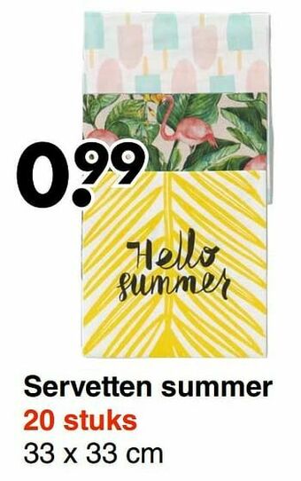 Wibra Servetten summer aanbieding