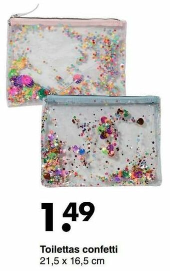 Wibra Toilettas confetti aanbieding