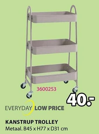 Jysk Kanstrup trolley aanbieding