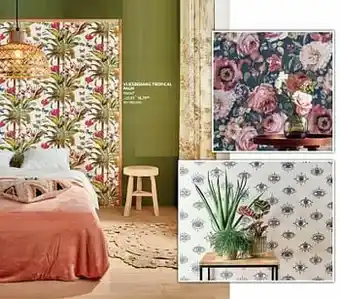 Brico Vliesbehang tropical palm motief aanbieding