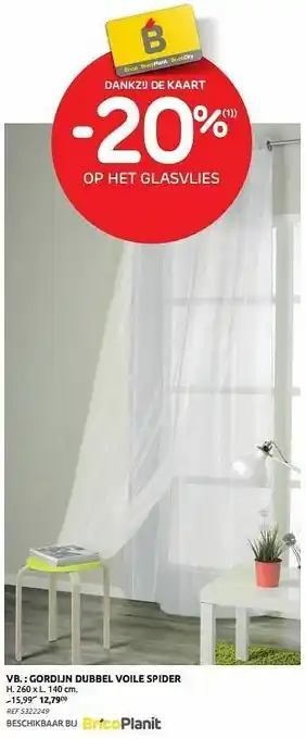Gordijn dubbel voile spider