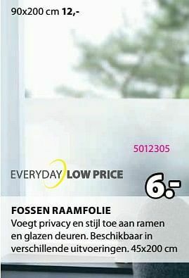 Jysk Fossen raamfolie aanbieding