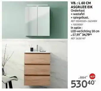 BADKAMERMEUBEL Asgrijze eik