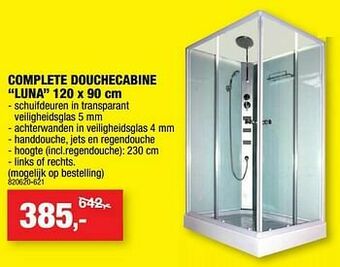 Hubo Complete douchecabine luna aanbieding