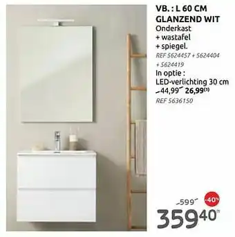 Brico BADKAMERMEUBEL Glanzend wit aanbieding