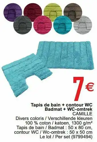 Tapis de bain + contour wc badmat + wc-omtrek camille