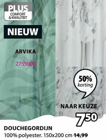 Jysk Douchegordijn arvika aanbieding