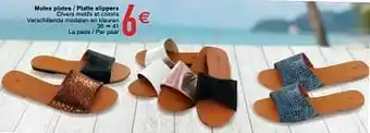 Cora Mules plates - platte slippers aanbieding