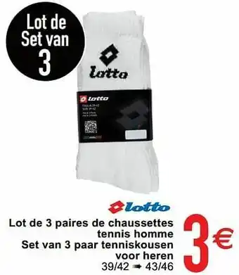 Lot de 3 paires de chaussettes tennis homme set van 3 paar tenniskousen voor heren