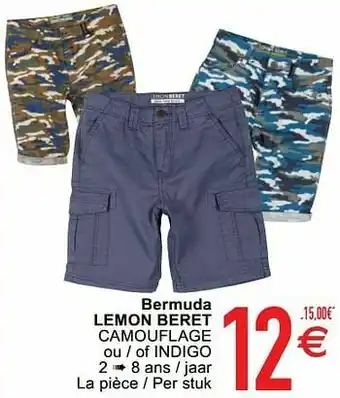 Cora Bermuda lemon beret camouflage ou - of indigo aanbieding