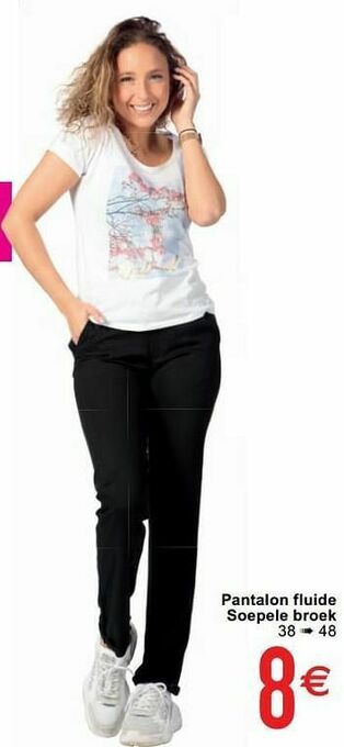 Cora Pantalon fluide soepele broek aanbieding