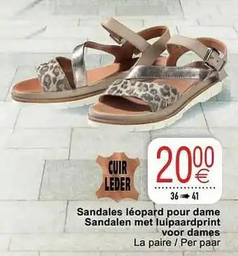 Cora Sandales léopard pour dame sandalen met luipaardprint voor dames aanbieding