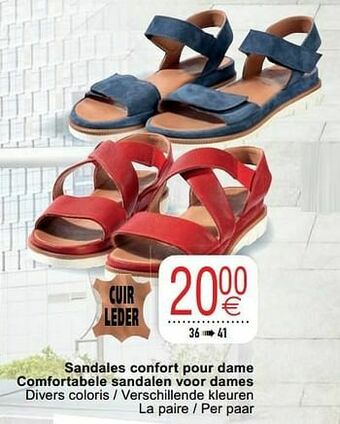 Cora Sandales confort pour dame comfortabele sandalen voor dames aanbieding