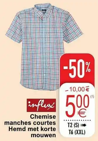 Cora Chemise manches courtes hemd met korte mouwen aanbieding