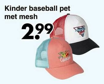 Kinder baseball pet met mesh