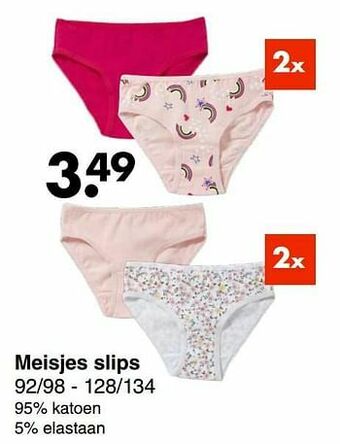 Wibra Meisjes slips aanbieding