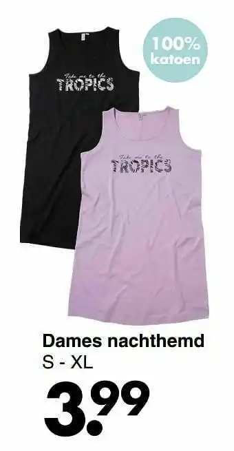 Wibra Dames nachthemd aanbieding