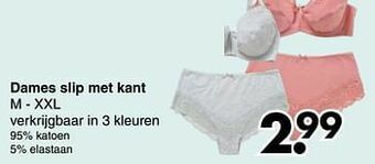 Wibra Dames slip met kant aanbieding