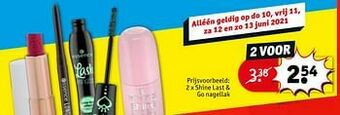 Kruidvat Shine last + go nagellak aanbieding