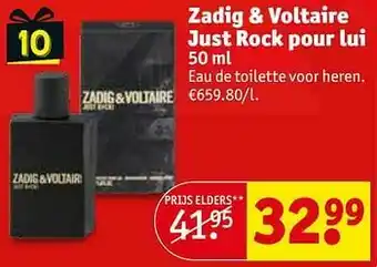 Kruidvat Zadig + voltaire just rock pour lui edt aanbieding