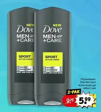 Kruidvat Dove men sport active shower gel aanbieding