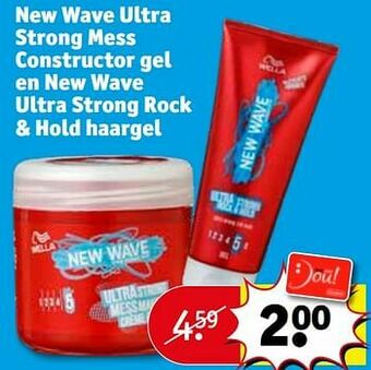 Kruidvat New wave ultra strong mess constructor gel en new wave ultra strong rock + hold haargel aanbieding