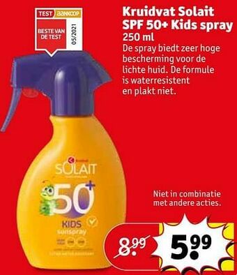 Kruidvat Kruidvat solait spf 50+ kids spray aanbieding