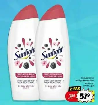 Kruidvat Sunlight kersenbloem shower gel aanbieding