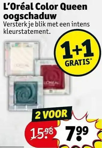 Kruidvat L`oréal color queen oogschaduw aanbieding