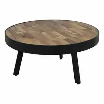 Leen Bakker HSM Collection salontafel Montreal - naturel/zwart - 70x35 cm - Leen Bakker aanbieding