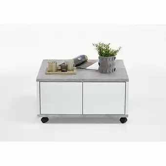 Leen Bakker Salontafel Twin - beton/wit edelglans - 70x36x70 cm - Leen Bakker aanbieding