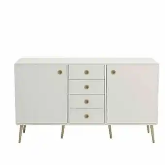 Leen Bakker Dressoir Soft Line - wit - Leen Bakker aanbieding