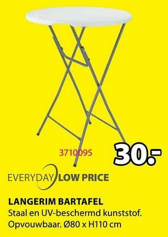 Jysk Langerim bartafel aanbieding