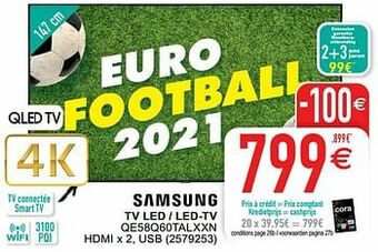 Cora Samsung tv led - led-tv qe58q60talxxn aanbieding