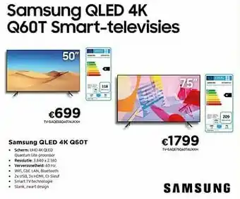 CompuDeals Samsung qled 4k q60t smart-televisies 50`` aanbieding