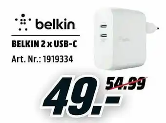 MediaMarkt Belkin 2 x usb-c aanbieding