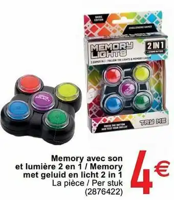 Cora Memory avec son et lumière 2 en 1 - memory met geluid en licht 2 in 1 aanbieding