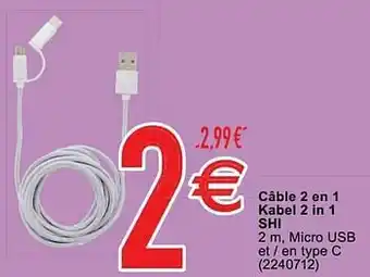 Câble 2 en 1 kabel 2 in 1 shi