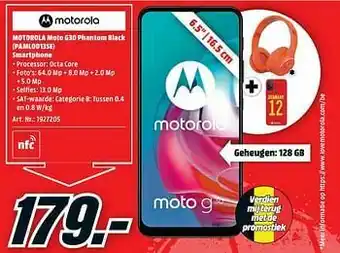 MediaMarkt Motorola moto g30 phantom black (paml0013se) smartphone aanbieding