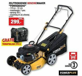 Hubo Powerplus zelftrekkende benzinemaaier powxg60245 aanbieding
