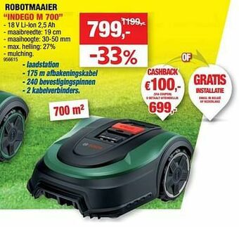 Hubo Bosch robotmaaier indego m 700 aanbieding