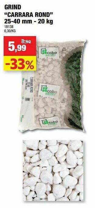 Hubo Grind carrara rond aanbieding