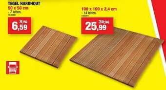 Hubo Tegel hardhout aanbieding