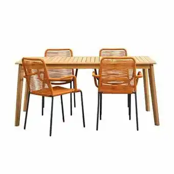 Leen Bakker Le Sud tuinset Lunas Dijon - cognackleur - 5-delig - Leen Bakker aanbieding