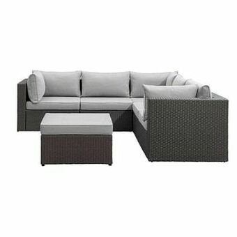 Leen Bakker Le Sud modulaire hoekloungeset Dordogne - antraciet/lichtgrijs - 6-delig - Leen Bakker aanbieding